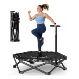 East Mount 42 Foldable Mini Trampoline with Adjustable Handle