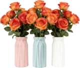 Eastrise Plastic Vases, Nordic Geometric Flower Vases for Dried/Fresh Flowers, Unbreakable Desktop Decor for Living Room, Kitchen, Office, Wedding (3 Colours)