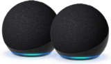 Echo Dot (Newest gen) Bluetooth smart speaker with big vibrant sound and Wi-Fi Charcoal, with Alexa Early Access (Pack of 2) Prime Only