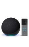 Echo Dot (Newest gen), Charcoal Ring Battery Video Doorbell (newest gen), Speckled Grey, Alexa Early Access included – Prime Deal