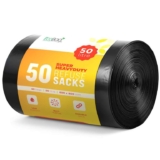 EcoBag – 50 Pack Super Strong Heavy Duty Refuse Sacks – Recyclable Bags, Leak Resistant, Durable Waste Disposal Bags