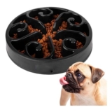 Edipets Anti-Core Dog Feeder, Slow-Feeding Interactive Dish (Black)