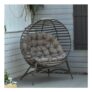Egg Chair with Cushion Steel Frame and Side Pocket for Indoor Outdoor