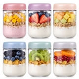 Eidoct 6-Pack 15.8 oz Overnight Oats Jar Glass Jar with Lid Breakfast Pots – Sold by dashug / FBA