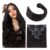 Elailite Clip-in Hair Extensions, Real Human Hair, 14in, 8pcs, 1B