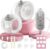 Electric Breast Pump Wearable HandsFree 4Modes 12Levels 300mmHg Gray 80g Double Breast Pump, Rechargeable, Comfortable Quiet Portable Design, Leak-Proof Seal, 21/24mm Flange, Memory Function