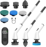 Electric Spin Scrubber with Handle,7-in-1 Cordless Power Scrubber for home