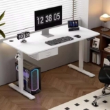 Electric Standing Desk, Height Adjustable Electric Computer Desk, USB Charging Port Drawer – W/Code – Sold by Mcc Outlet Store
