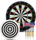 Electronic Dartboard Outdoor Dart Board 44.5 cm Plastic Dartboard for Steel Darts, Dartboard Set with 6 Darts, Weather-Resistant, Sports & Leisure