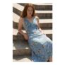 Elise Floral Pintuck Crepe Midi Dress