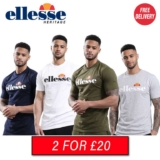 Ellesse Tewsbury Mens Heritage T-Shirt 2pk w/code