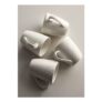 Embossed Linear White Mugs X 4