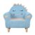 Embroidered Animal Chair, Wooden Base, 2-in-1 Kids Sofa (Lake Blue)