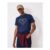 Embroidered Cotton Fly Fishing Tee in Deep Blue