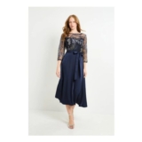 Embroidered Mesh Midi Dress