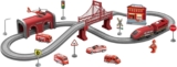Emergency Rescue Train Playset Railway Learning Educational Toys Sets for Kids Boys Girls Emergency Service Train Track Set Includes 66 Playset Accessories 3 (Fire Service)