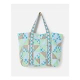 Emily Green & Blue Patchwork Corduroy Tote Bag