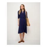 Emma Jersey Shirt Dress in Navy Spot