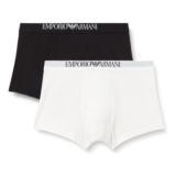 Emporio Armani Mens Soft Touch Bamboo 2-Pack Trunk Multicolor Black/White