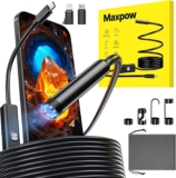 %   Endoscope Inspection Camera 1920HD,8 LEDs, 5M Cable – Upgraded Plug & Play for iOS/Android, No WiFi 1920HD Snapshot & Video, 8 LEDs on Flexible Cable, IP67 Waterproof, 5M Cable