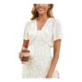 Enjyam Womens Crochet Lace Shrug Cardigan, Short Sleeve, Apricot XL