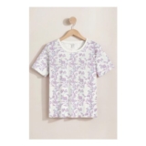 Enorsia Crayon Leaf Combed Cotton Relax Fit T-Shirt