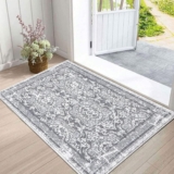Enyhom Door Mats Indoor 60 x 90cm Low Profile-Dirt Trapper Barrier-Washable Front Door Mat, Super Absorbent Doormat Soft Non Slip Rug for Pet Entrance Kitchen Indoor, Grey
