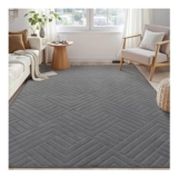 Enyhom Soft Rugs for Living Room, Non-Slip Washable Grey Rug