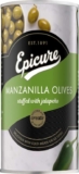 Epicure Manzanilla Olives Stuffed with Jalapeno Gourmet Stoneless Pitted Spicy Green Olives in Jar, 350 g (Pack of 1)