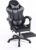 Ergonomic Recliner Office Chair with Footrest, Adjustable Backrest & Headrest, PU Leather Executive Desk Chair with Lumbar Support, Swivel Gaming Chair for Home Office (Grey)