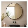Essence Brushed Black round Bathroom Mirror 800mm