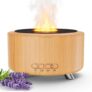 Essential Oil Diffuser 500ML for Home Flame Effect LED Light Wood
