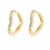 Estrellique Gold Colorful CZ Heart Shape Hoop Earrings