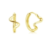 Estrellique Twisted Wave Hoops, Sterling Silver Huggie Earrings for Women