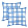 Eternal Beauty Outdoor Cushion Covers, 2 Pack, 18×18 Blue Check