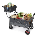 Ever Advanced Folding Push/Pull Trolley: Brake, Basket, Cup Holder, Grey