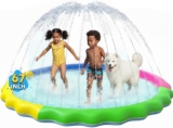 Evereden 67 Splash Pad for Kids, Non-Slip Summer Outdoor Water Toys Sprinkler Pool for Kids Outdoor Play, Scratch Resistant Thicken Dog Splash Pad, Fountain Play Mat for Kid Toddl