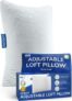 Everlasting Comfort Adjustable Memory Foam Pillow with Cooling Cover for All Sleep Positions – Queen (50cm x 76cm)