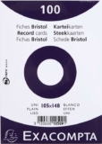 Exacompta – Ref 10509E – Bristol Plain Record Cards (Pack of 100) – A6 in Size