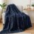 Exclusivo Mezcla Plush Fuzzy Fleece Throw Blanket 127×178 CM, Super Soft, Fluffy and Warm Blankets for Couch, Bed, All Season Use, Navy Blue