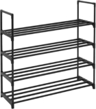 Expandable Shoe Rack Under Cabinet Shelf for Shoe Clothes Closet Shoe Rack Adjustable 40 to 70cm Closet Hanging Organizer for Closets Bedrooms Dormitories (4 Tier Black)