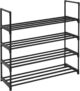 Expandable Shoe Rack Under Cabinet Shelf for Shoe Clothes Closet Shoe Rack Adjustable 40 to 70cm Closet Hanging Organizer for Closets Bedrooms Dormitories (4 Tier Black)