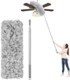 Extendable Feather Duster for Cleaning,110 Inches Bendable Microfiber Dusters Long Telescopic Dusters with Pole and Handle for Cleaning Ceiling Fan,Blinds,Car