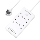 Extension Lead with 6 USB Slots (3 USB C), 4 Way Surge Protected, 1.5M (w/voucher) Sold by Dalzrom, FBA