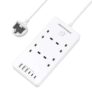 Extension Lead with 6 USB Slots (3 USB C), 4 Way Surge Protected, 1.5M (w/voucher) Sold by Dalzrom, FBA