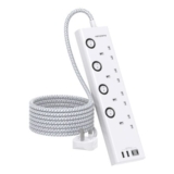 Extension Lead with USB Slots(2 USB C), 4 Way Plug Extension Socket, 1.8M