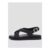 Extra Wide Raffia Footbed Sandal – Black
