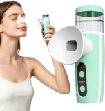 Eye Steamer for Dry Eyes, Portable Nano Eye Mist Sprayer, Face Steamer Facial with Cold & Hot Compress Modes, Handheld Steam Wand for Dry Eyes Moisturizing & Soothing, Green