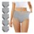 FALARY Womens High Rise Cotton Knickers, Pack of 5 Grey