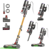 FAMIVAC FV2 Corded Vacuum Cleaner 65Kpa/600W, Powerful Hoover with Mattress Brush & Anti Hair Wrap, 1.3KG Lightweight, 7M Cord, 1.5L, GreenLight & Self-Standing Brush for Home Carpet Floor Pet Hair